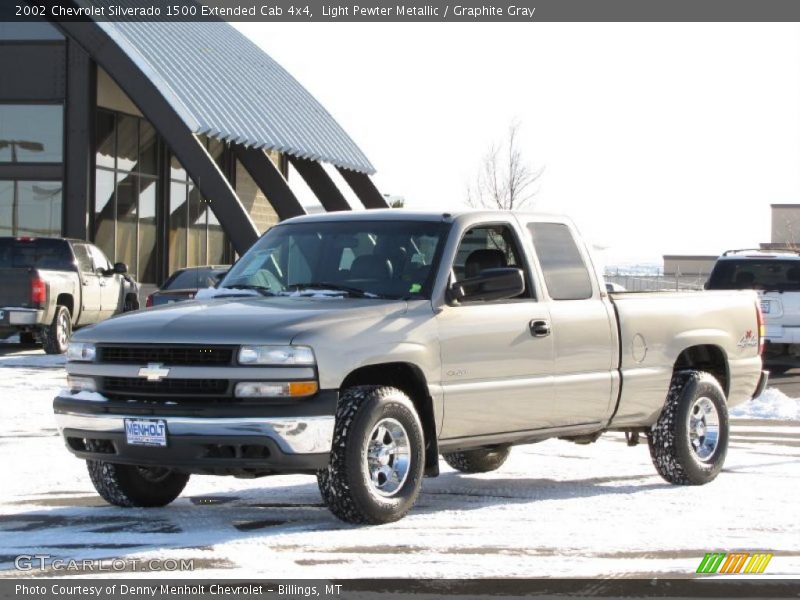 Light Pewter Metallic / Graphite Gray 2002 Chevrolet Silverado 1500 Extended Cab 4x4