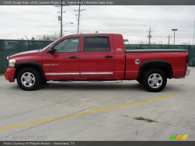 Flame Red / Medium Slate Gray 2006 Dodge Ram 1500 Laramie Mega Cab