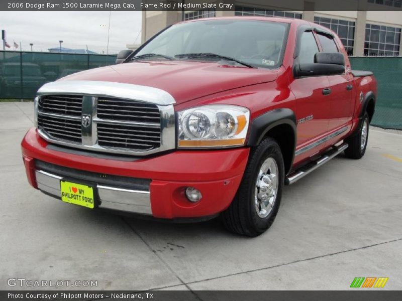 Flame Red / Medium Slate Gray 2006 Dodge Ram 1500 Laramie Mega Cab