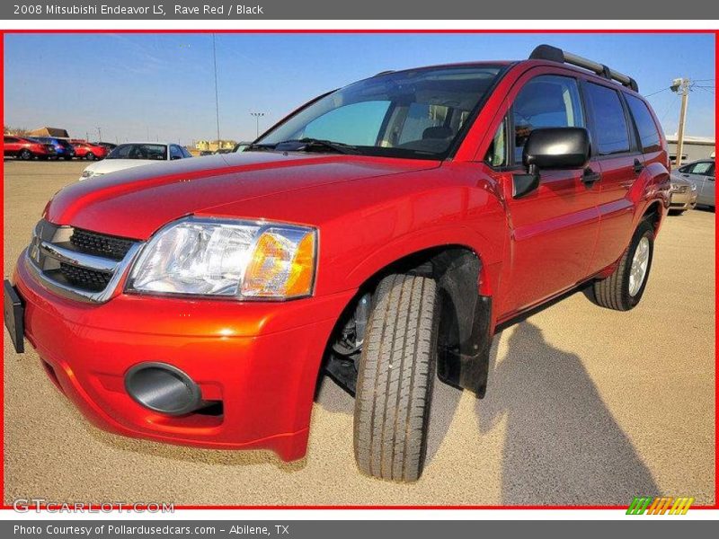 Rave Red / Black 2008 Mitsubishi Endeavor LS