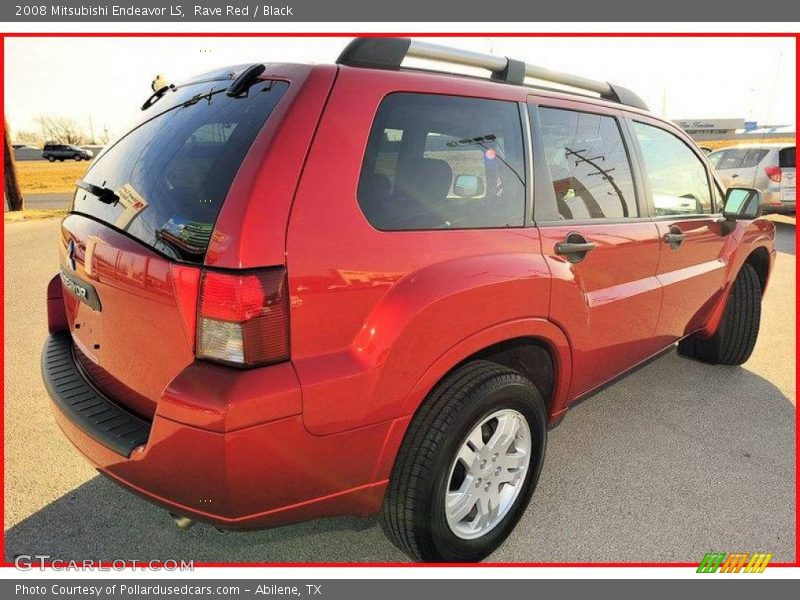 Rave Red / Black 2008 Mitsubishi Endeavor LS