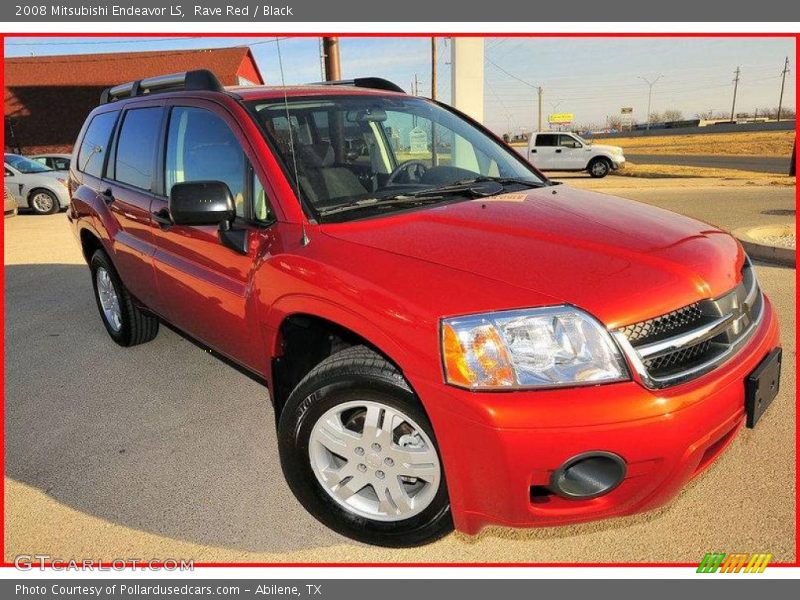 Rave Red / Black 2008 Mitsubishi Endeavor LS