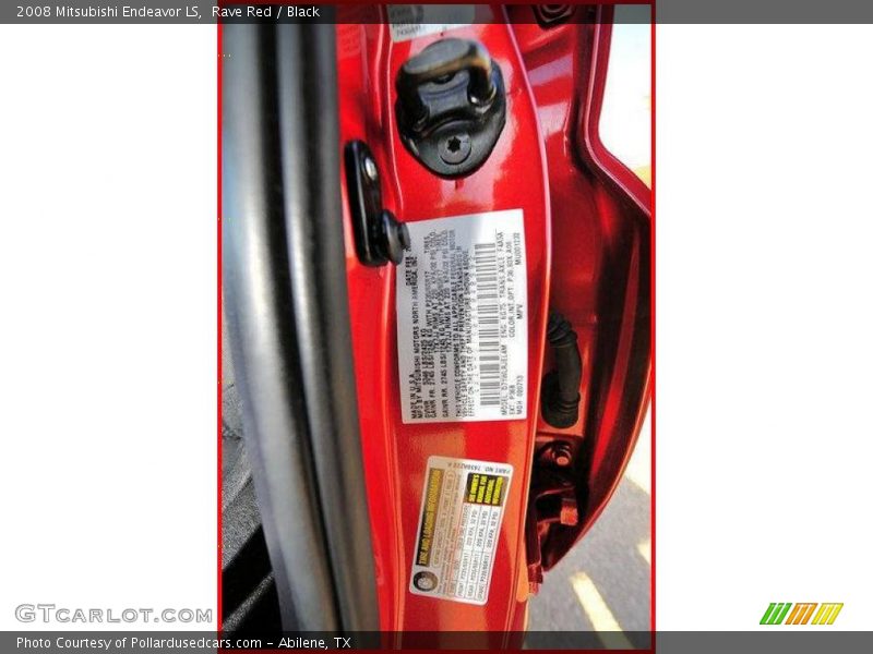 Rave Red / Black 2008 Mitsubishi Endeavor LS