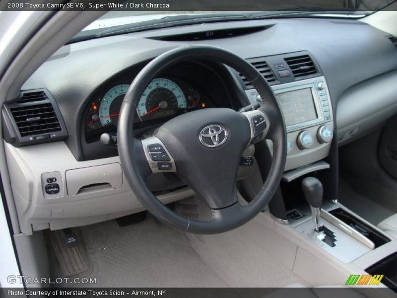 Super White / Dark Charcoal 2008 Toyota Camry SE V6