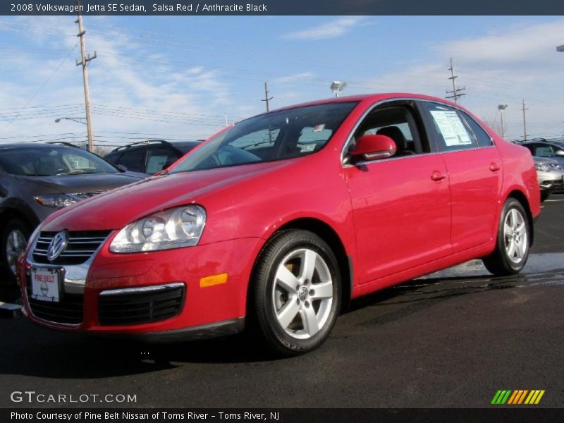 Salsa Red / Anthracite Black 2008 Volkswagen Jetta SE Sedan