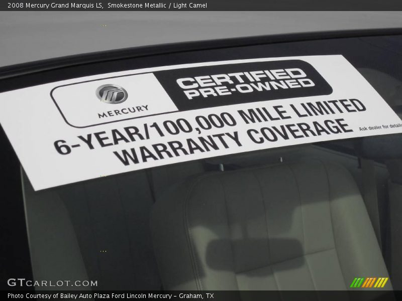 Smokestone Metallic / Light Camel 2008 Mercury Grand Marquis LS