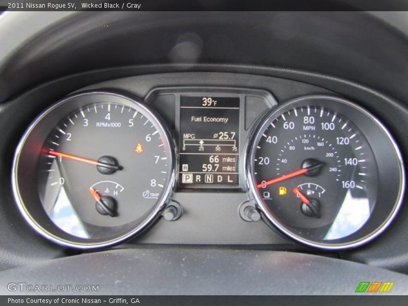 Wicked Black / Gray 2011 Nissan Rogue SV