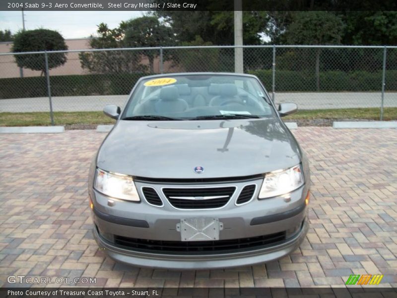 Steel Gray Metallic / Slate Gray 2004 Saab 9-3 Aero Convertible