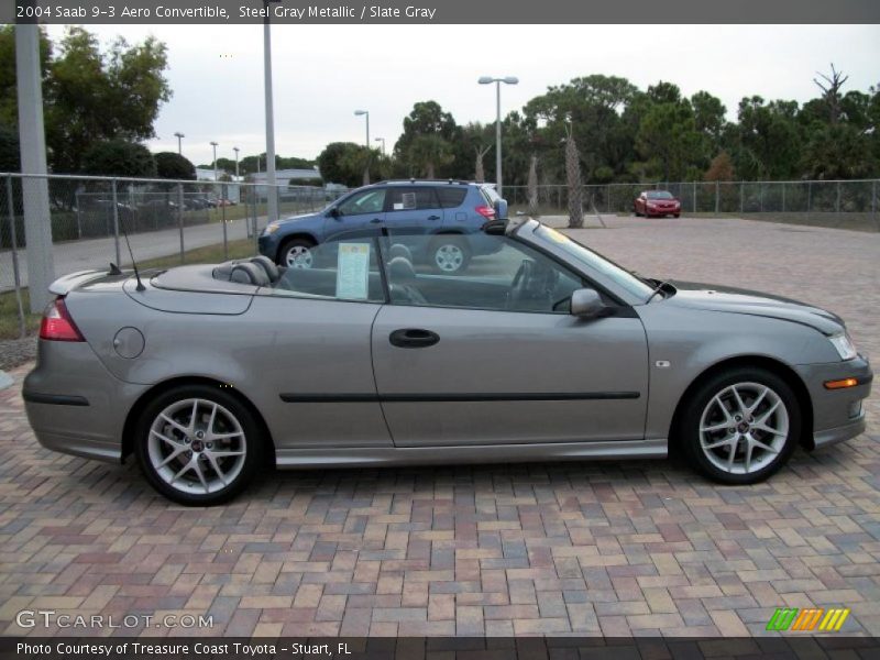 Steel Gray Metallic / Slate Gray 2004 Saab 9-3 Aero Convertible