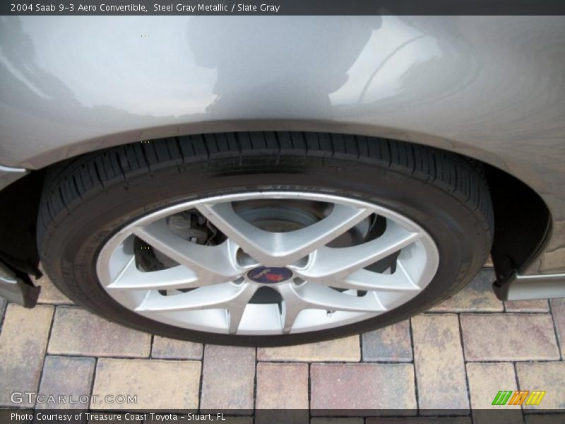 Steel Gray Metallic / Slate Gray 2004 Saab 9-3 Aero Convertible