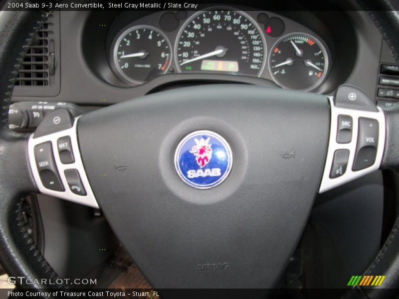 Steel Gray Metallic / Slate Gray 2004 Saab 9-3 Aero Convertible