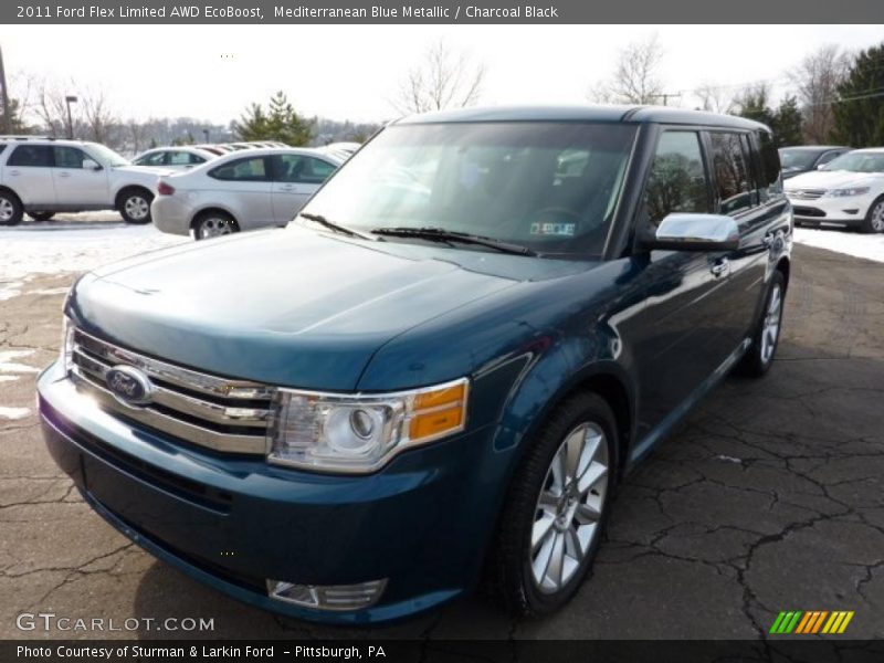 Mediterranean Blue Metallic / Charcoal Black 2011 Ford Flex Limited AWD EcoBoost