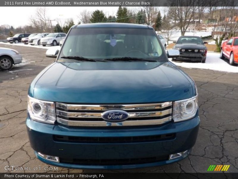 Mediterranean Blue Metallic / Charcoal Black 2011 Ford Flex Limited AWD EcoBoost