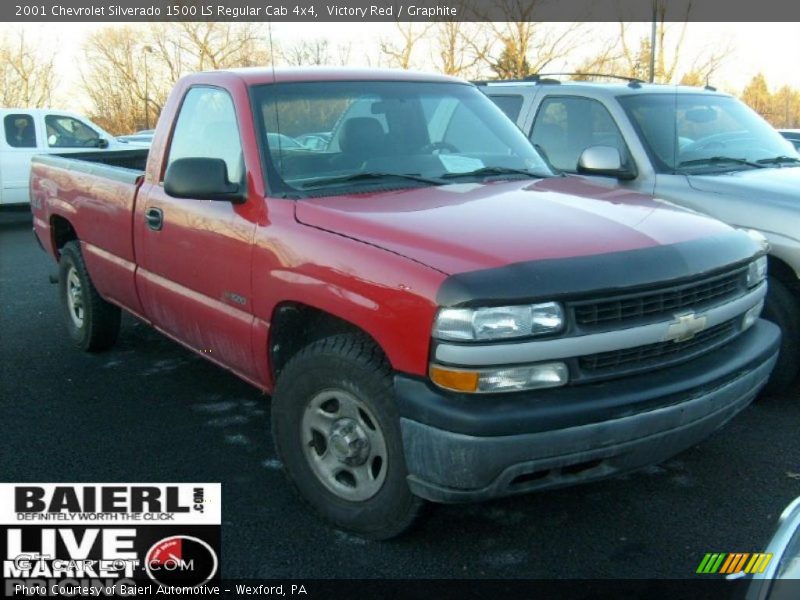 Victory Red / Graphite 2001 Chevrolet Silverado 1500 LS Regular Cab 4x4