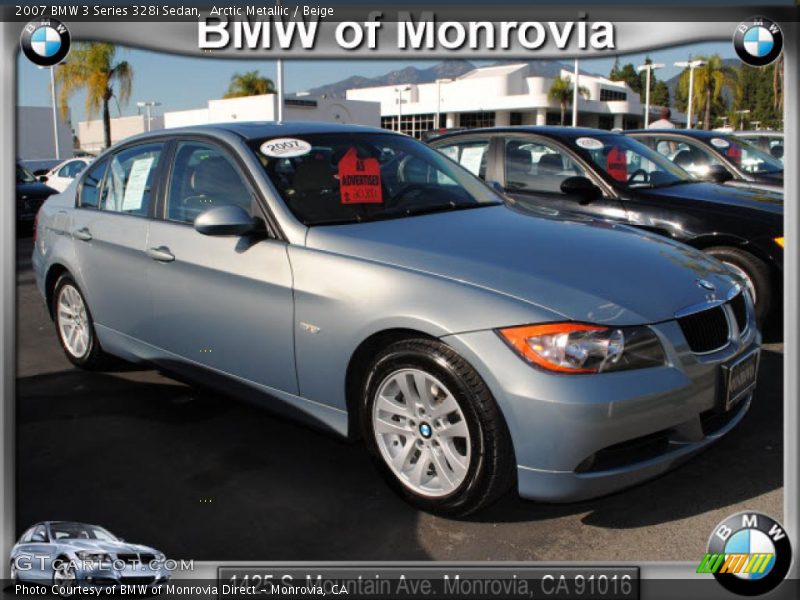 Arctic Metallic / Beige 2007 BMW 3 Series 328i Sedan