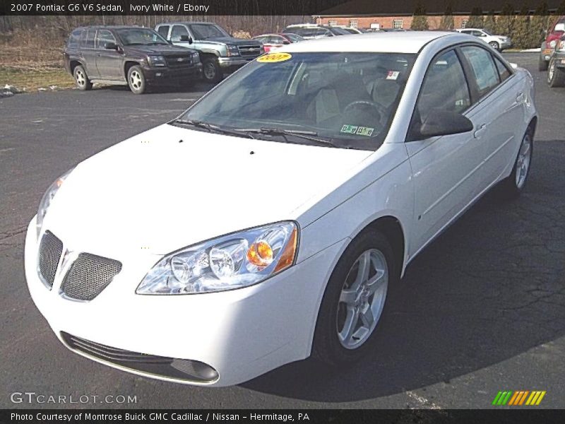 Ivory White / Ebony 2007 Pontiac G6 V6 Sedan