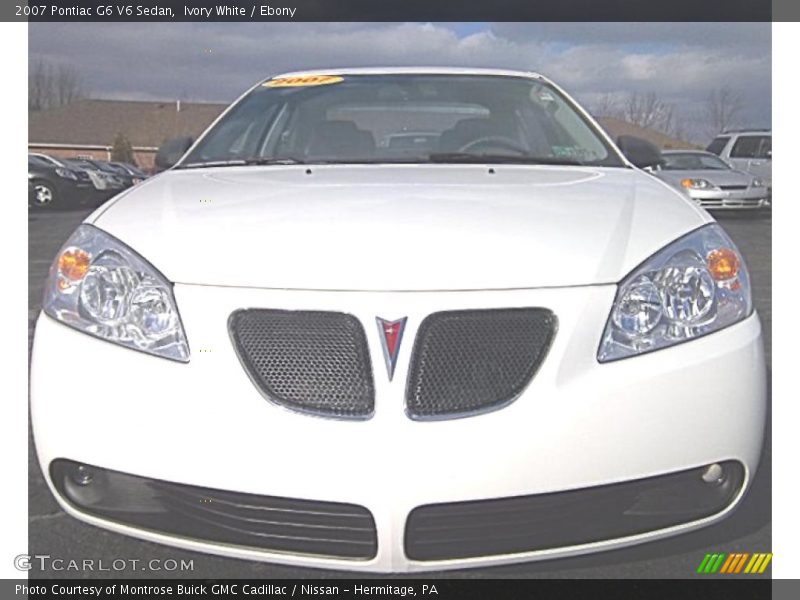 Ivory White / Ebony 2007 Pontiac G6 V6 Sedan