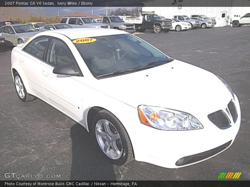 Ivory White / Ebony 2007 Pontiac G6 V6 Sedan