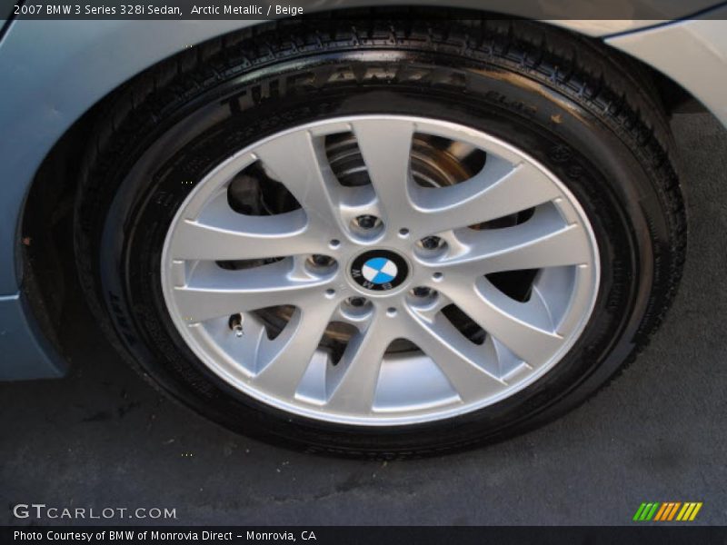 Arctic Metallic / Beige 2007 BMW 3 Series 328i Sedan