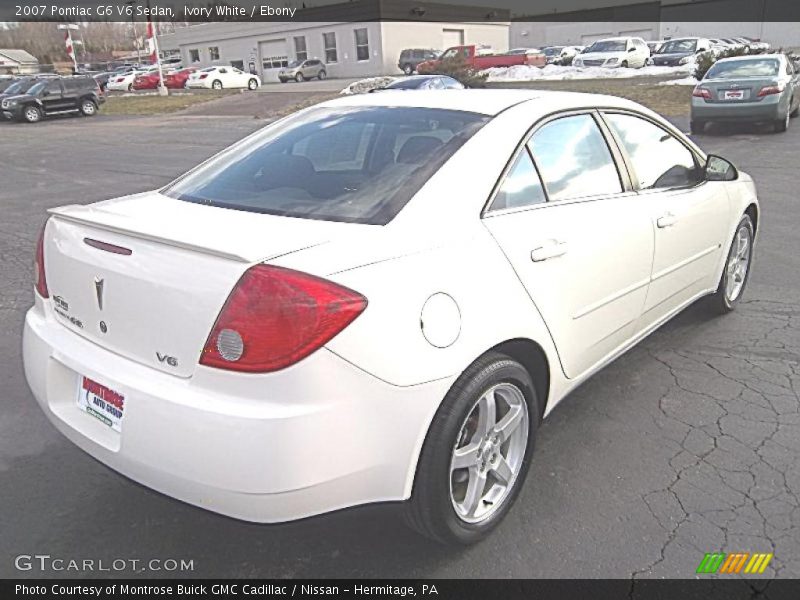 Ivory White / Ebony 2007 Pontiac G6 V6 Sedan