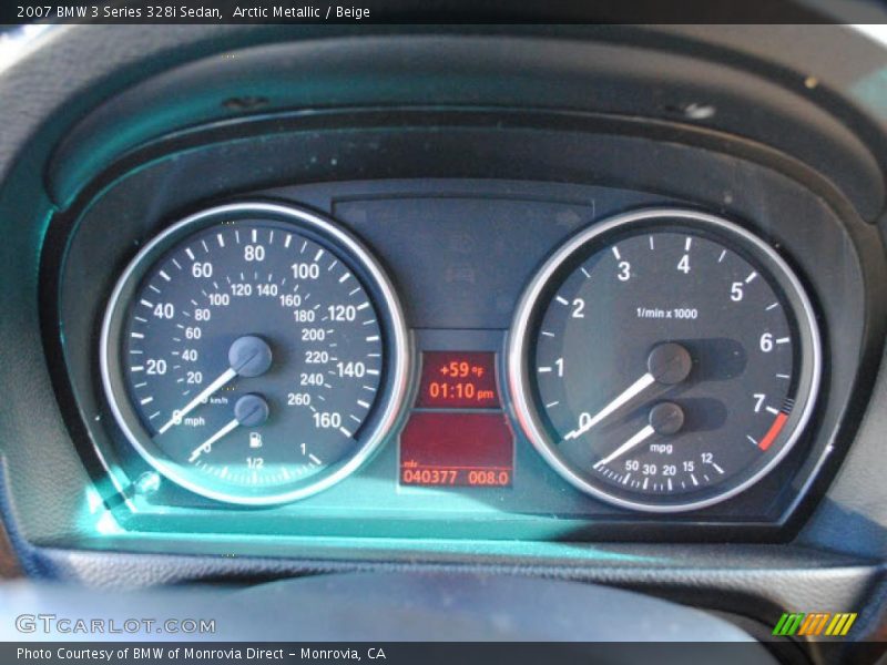 Arctic Metallic / Beige 2007 BMW 3 Series 328i Sedan