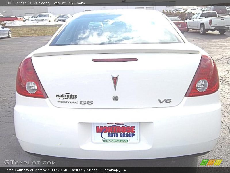 Ivory White / Ebony 2007 Pontiac G6 V6 Sedan