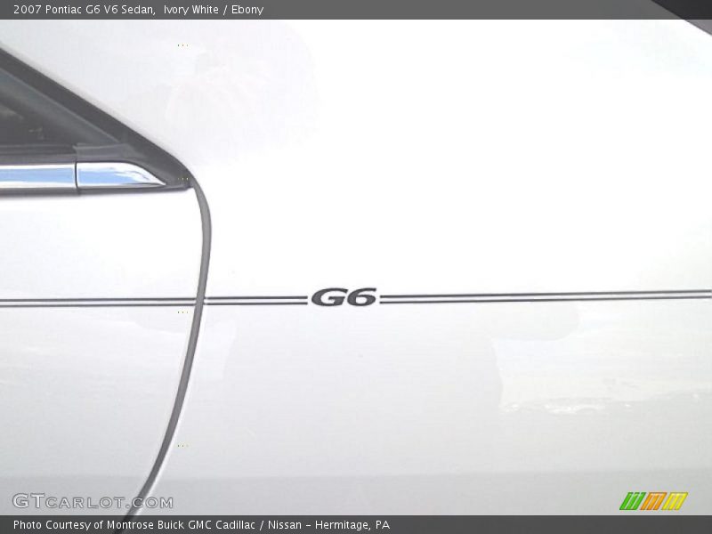 Ivory White / Ebony 2007 Pontiac G6 V6 Sedan