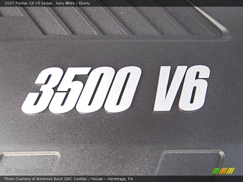 Ivory White / Ebony 2007 Pontiac G6 V6 Sedan