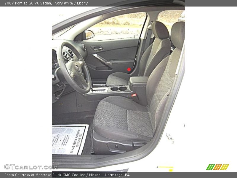 Ivory White / Ebony 2007 Pontiac G6 V6 Sedan