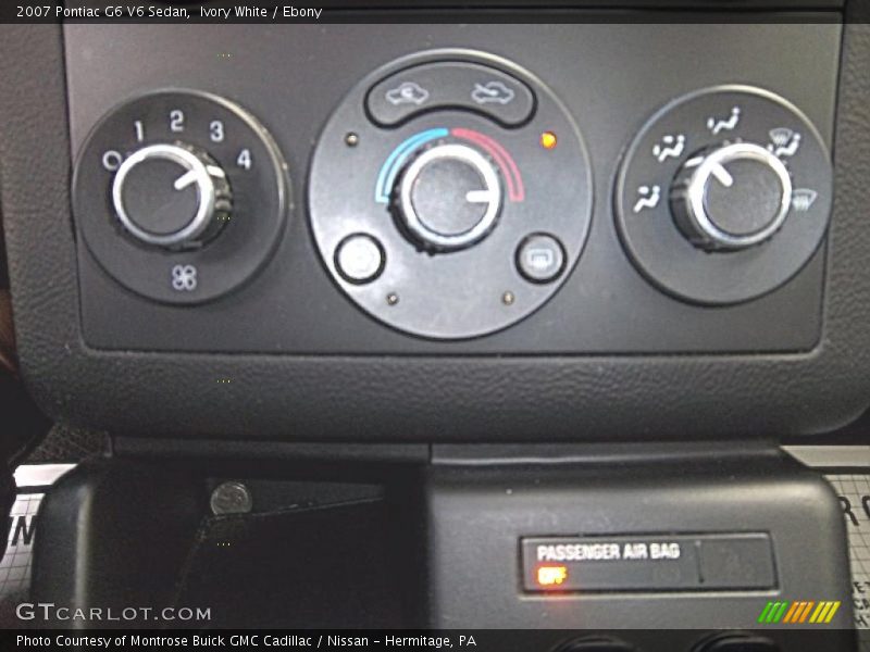 Ivory White / Ebony 2007 Pontiac G6 V6 Sedan