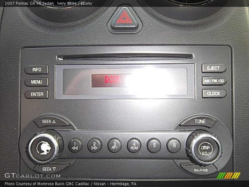 Ivory White / Ebony 2007 Pontiac G6 V6 Sedan