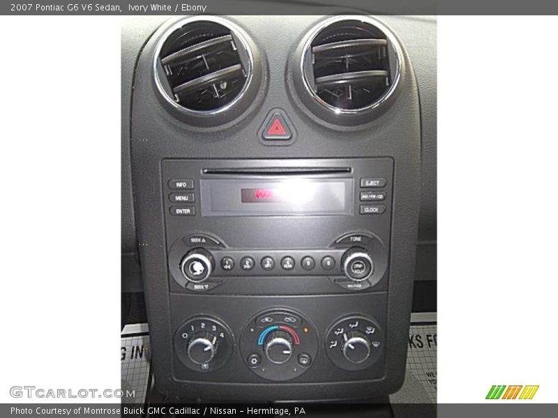 Ivory White / Ebony 2007 Pontiac G6 V6 Sedan