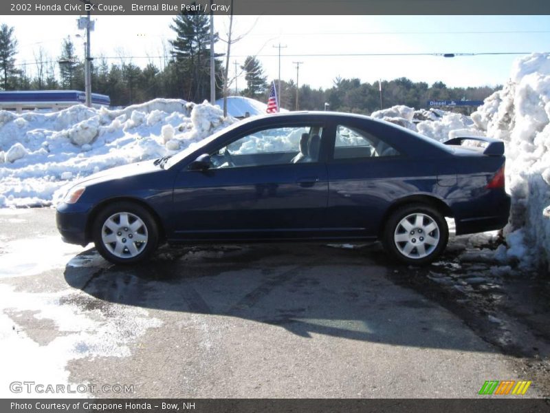 Eternal Blue Pearl / Gray 2002 Honda Civic EX Coupe