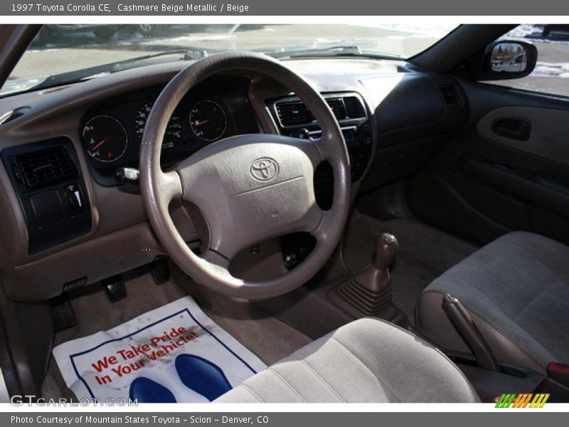Cashmere Beige Metallic / Beige 1997 Toyota Corolla CE