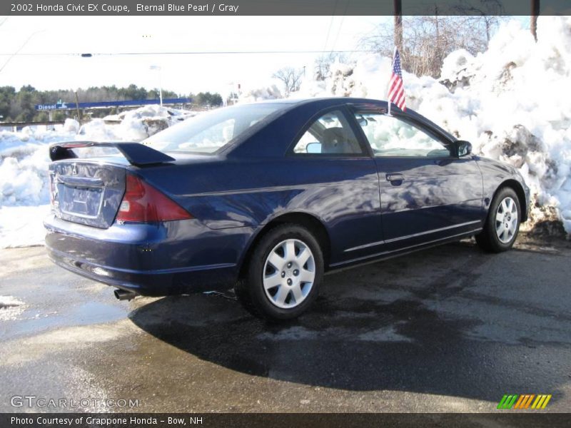 Eternal Blue Pearl / Gray 2002 Honda Civic EX Coupe