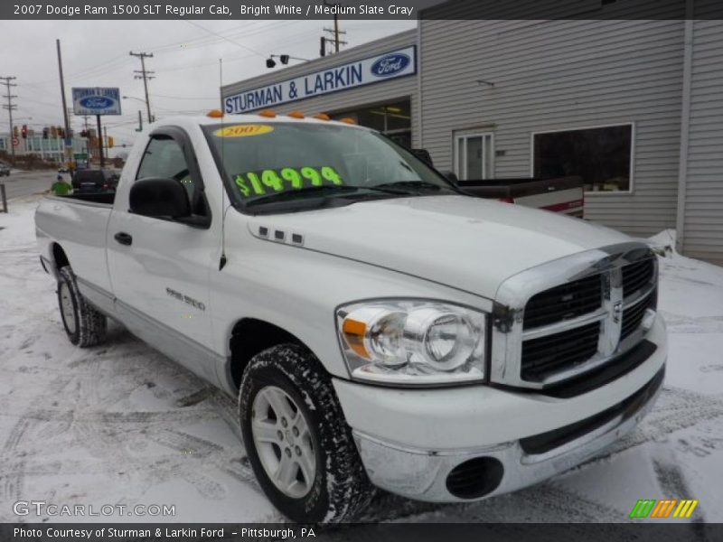 Bright White / Medium Slate Gray 2007 Dodge Ram 1500 SLT Regular Cab