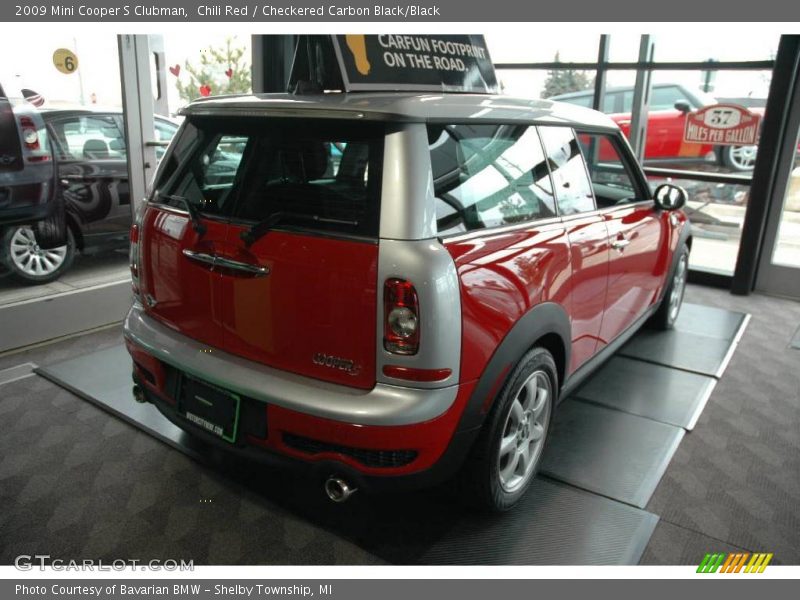 Chili Red / Checkered Carbon Black/Black 2009 Mini Cooper S Clubman