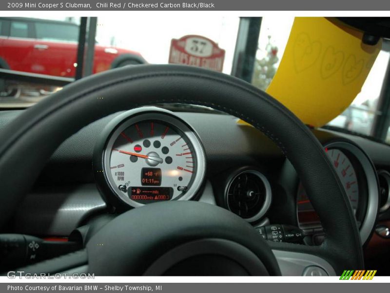 Chili Red / Checkered Carbon Black/Black 2009 Mini Cooper S Clubman