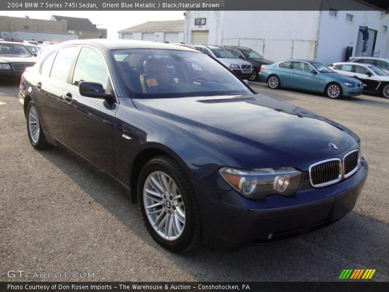 Orient Blue Metallic / Black/Natural Brown 2004 BMW 7 Series 745i Sedan