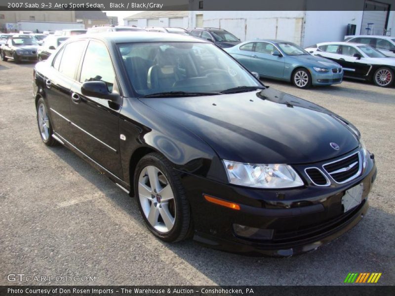 Black / Black/Gray 2007 Saab 9-3 Aero Sport Sedan