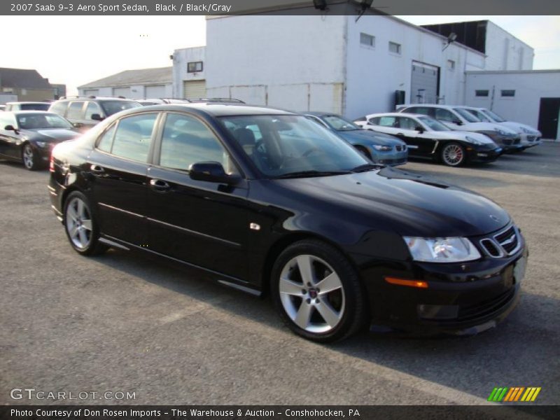 Black / Black/Gray 2007 Saab 9-3 Aero Sport Sedan