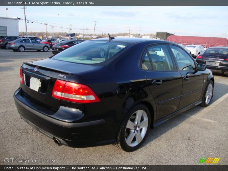 Black / Black/Gray 2007 Saab 9-3 Aero Sport Sedan
