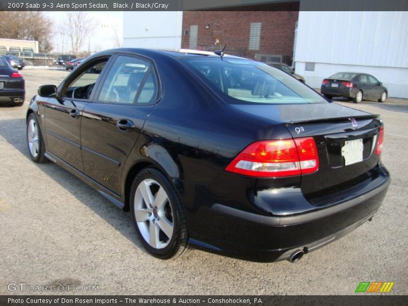 Black / Black/Gray 2007 Saab 9-3 Aero Sport Sedan