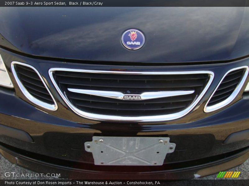 Black / Black/Gray 2007 Saab 9-3 Aero Sport Sedan
