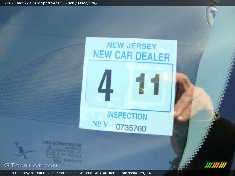 Black / Black/Gray 2007 Saab 9-3 Aero Sport Sedan
