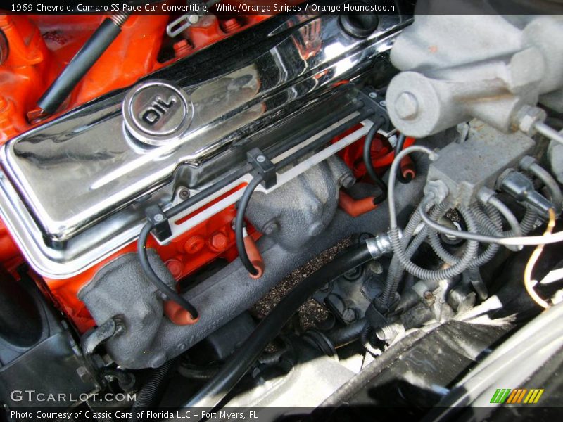 White/Orange Stripes / Orange Houndstooth 1969 Chevrolet Camaro SS Pace Car Convertible