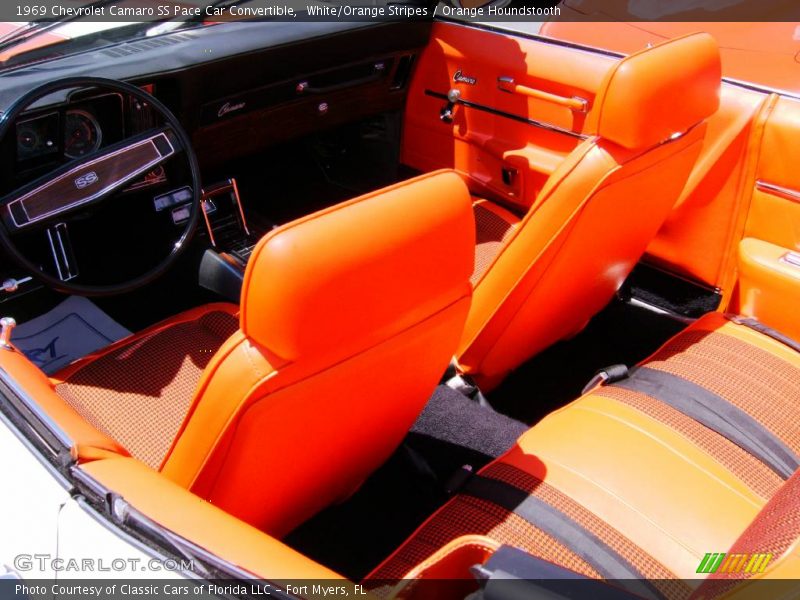 White/Orange Stripes / Orange Houndstooth 1969 Chevrolet Camaro SS Pace Car Convertible