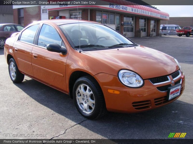 Orange Blast Pearlcoat / Dark Slate Gray 2005 Dodge Neon SXT