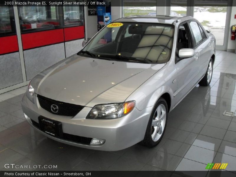 Sunlight Silver Metallic / Off Black 2003 Mazda Protege ES