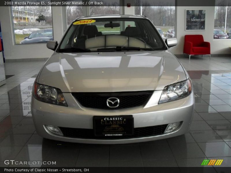 Sunlight Silver Metallic / Off Black 2003 Mazda Protege ES